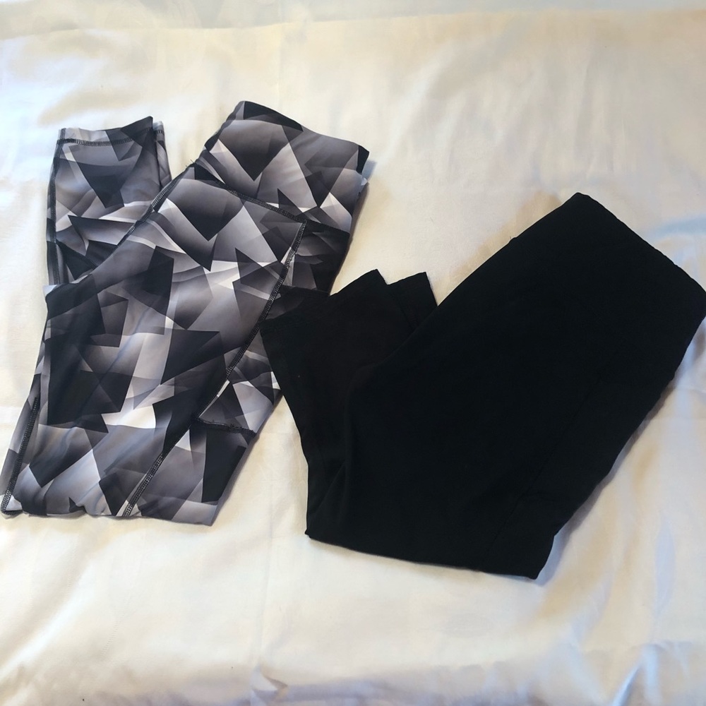 avia leggings pants lot 2 L black